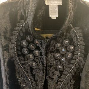 Vintage black, beaded velvet coat